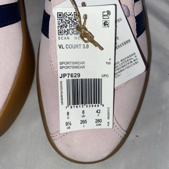 Adidas Court 3.0 Pink and Blue Women's Athletic Shoes - Picture 8 of 9